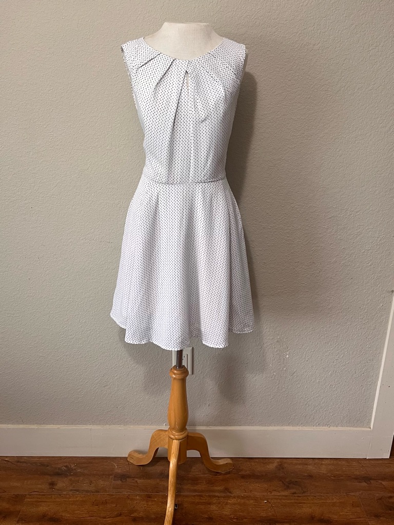 Express Sleeveless Black Little Hearts A-Line Dress